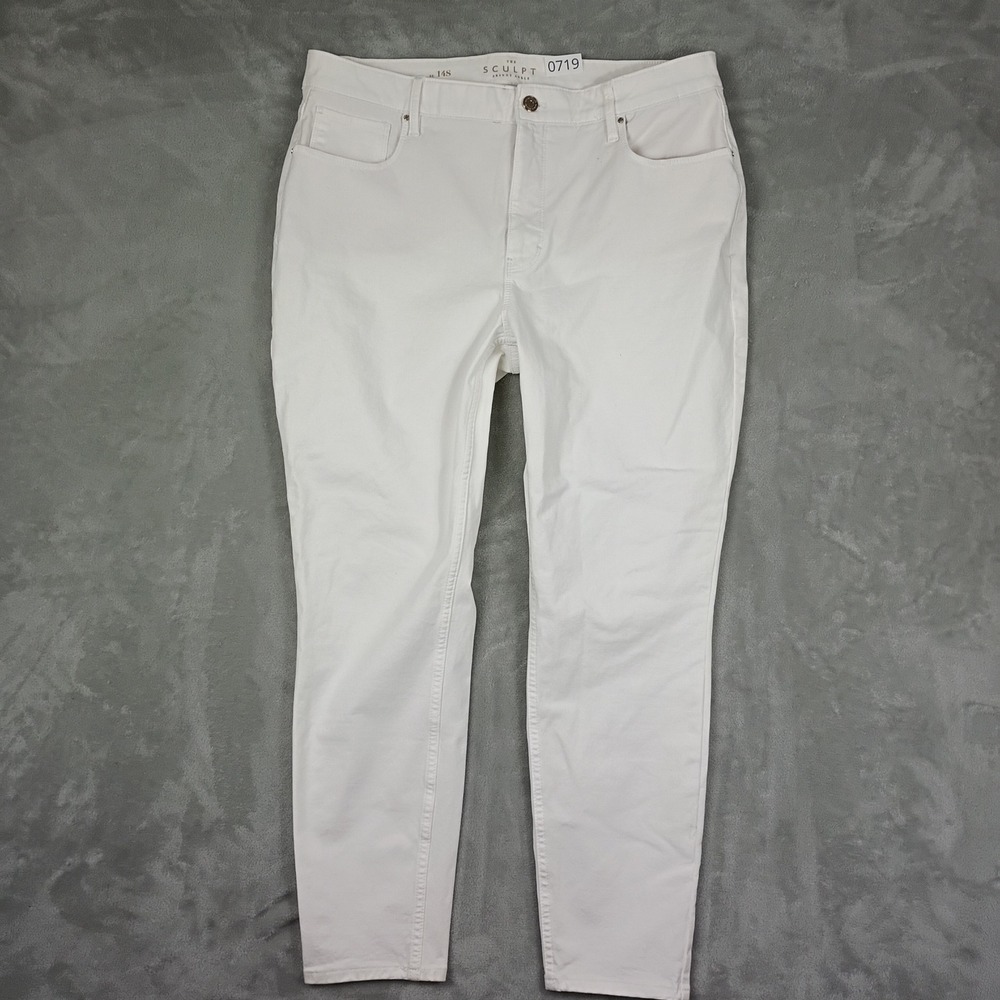 White House Black Market Skinny Ankle Jeans Womens 14S White High Rise Sculpt